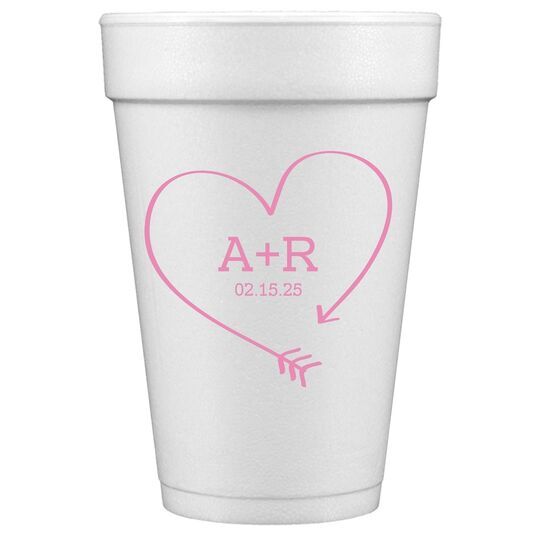 Heart Made of Arrow Styrofoam Cups